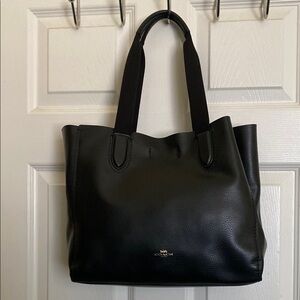 Coach Black Leather Tote with Structured Design